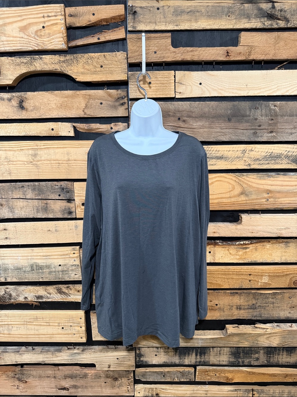Duluth Trading Co Women’s Charcoal Gray Wool Blend Long Sleeve Crewneck 2X